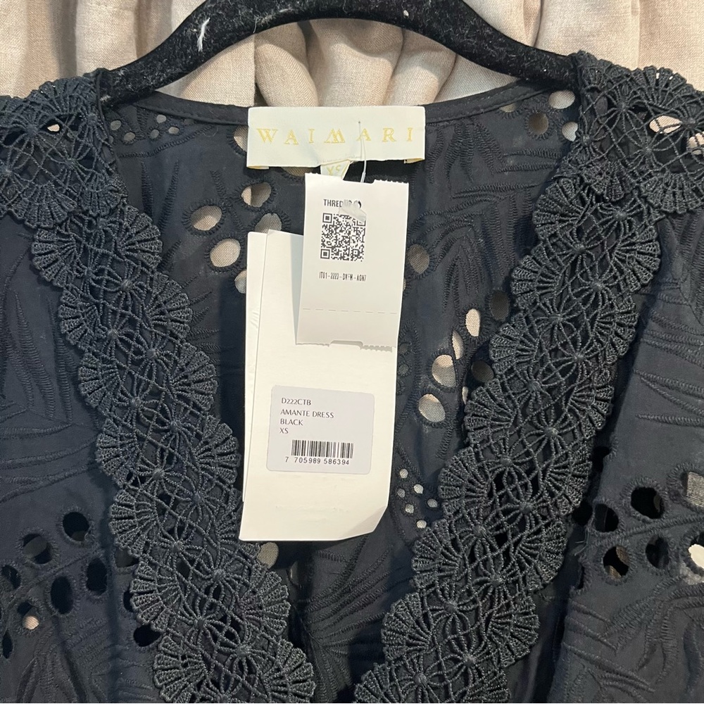 Waimari Amante Black Eyelet Mini Dress - Picture 8 of 13
